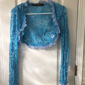 Laura Byrnes blue bolero
